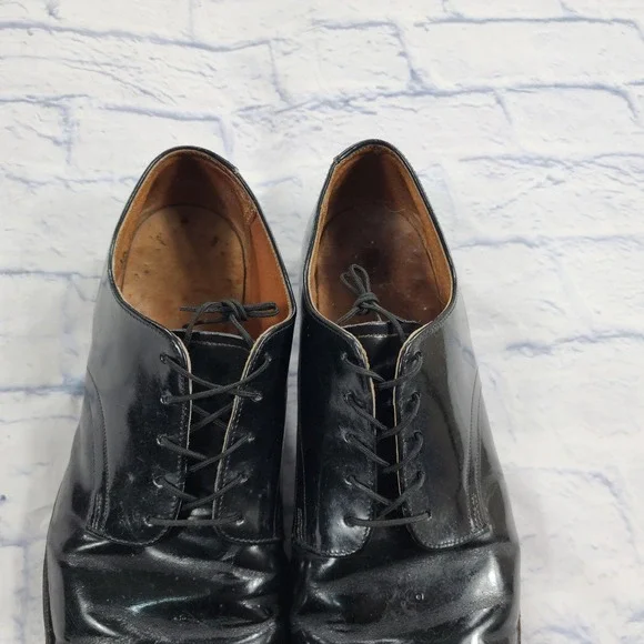 Craddock Terry Shoes MENS 10 Military Dress Oxford High Gloss Black VINTAGE 1992